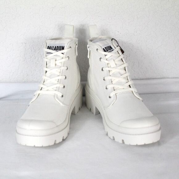 Palladium Women's Pallabase Twill Boot Size 8.5 Star White - Picture 1 of 3